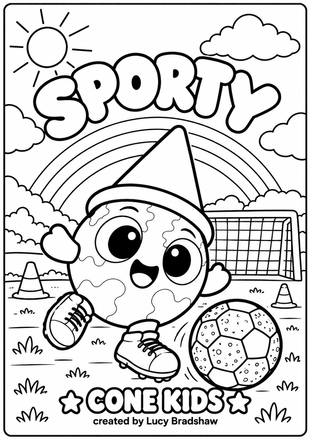 Sporty printable colouring page